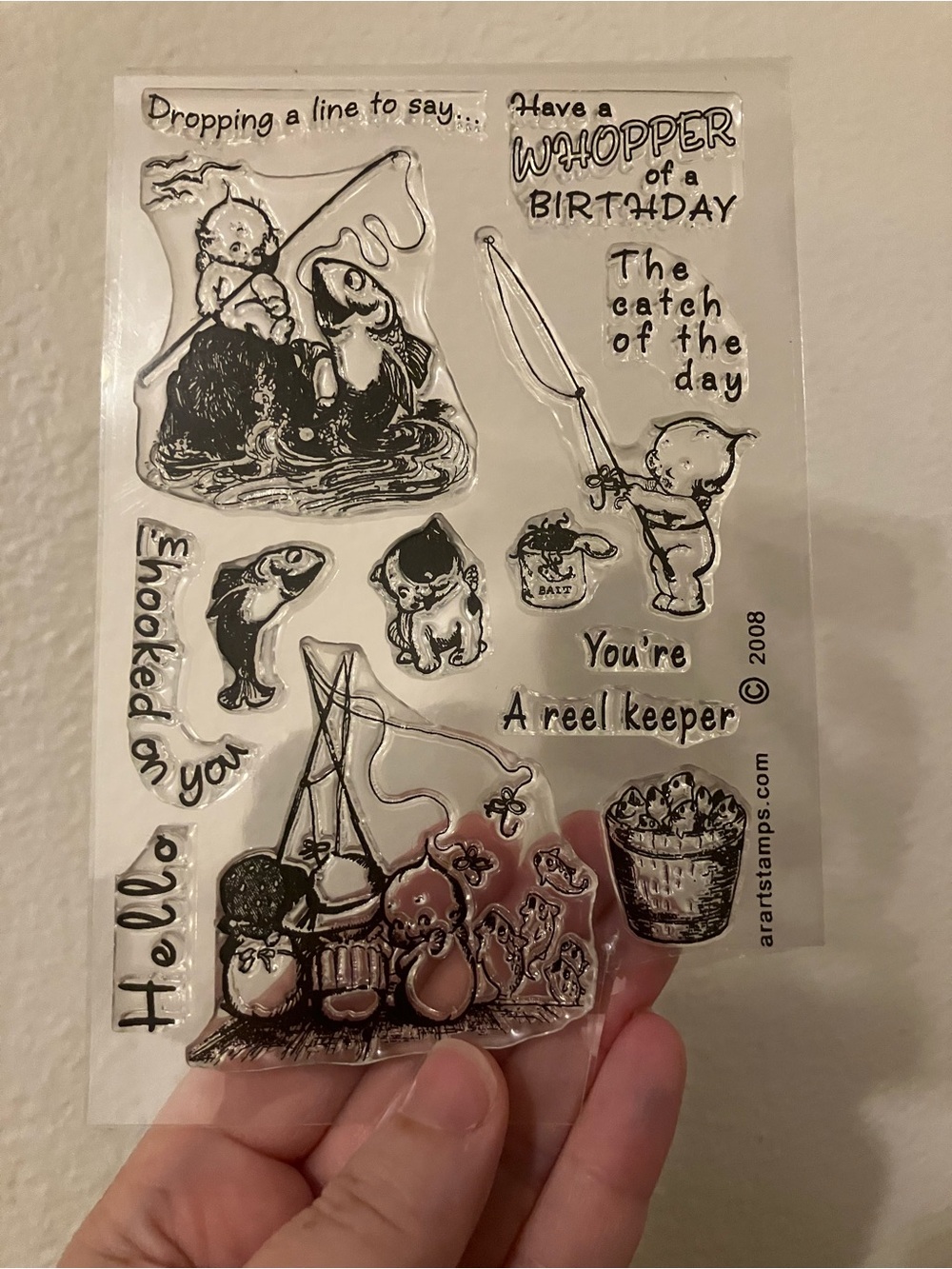 Kewpie-like photopolymer stamp set